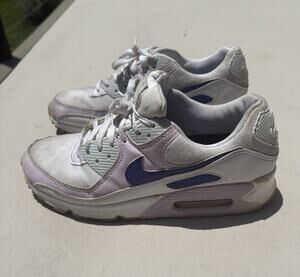 Nike Air Max 90 Women’s Sneakers White Purple Blue 316-100 Size 9